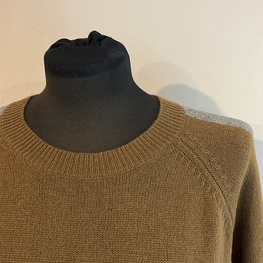 Madewell women’s 100% Merino wool scoop-neck sweater overside green/grey sizeXS‎ - Picture 7 of 16
